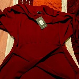 Burgundy midi dress